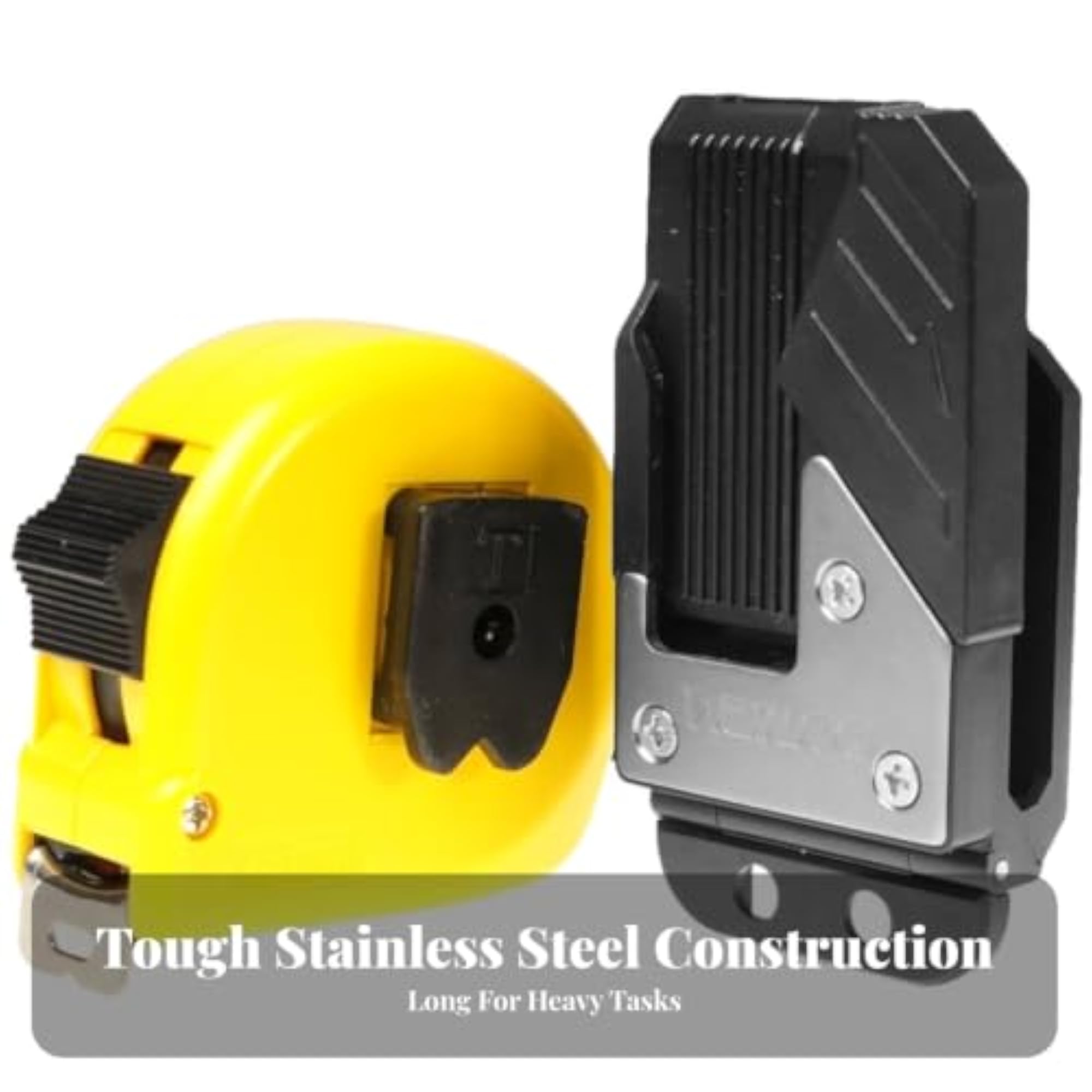 Black ABS Tape Measure with Safety Buckle, Screw-Fastened
